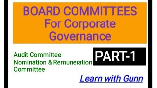 Audit Committee Nomination amp Remuneration Committee Improving governance through BOARD COMMITTEES [upl. by Fechter241]