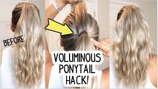 1 MINUTE PERFECT PONYTAIL HACK Lots of Volume [upl. by Eul]