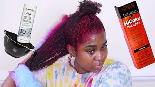 How I Dye My Natural Hair Burgundy  With No Bleach [upl. by Warwick]