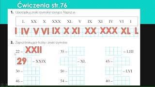 Znaki rzymskie  ćwiczenia utrwalające klasa III [upl. by Afatsum]