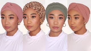 4 Easy Turban  Headwrap Tutorial NO PINS  Shes Mishka  South African Youtuber [upl. by Asimaj]