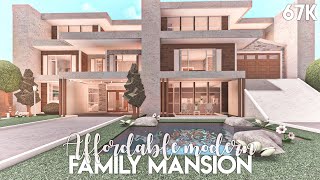 Affordable Modern Family Mansion  Bloxburg Build [upl. by Dahsar178]