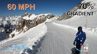 Skiing Ischgls fastest Piste Black 14A [upl. by Eelyak]