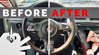 How to Install Leather Steering Wheel Cover DIY Detailed Instructions [upl. by Annawik]