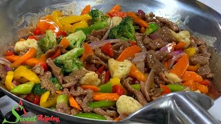 BEEF amp VEGETABLE SAUCE WITH WHITE RICE RECIPE  LET’S MAKE DINNER IN UNDER 30 MINUTES [upl. by Nimesh]