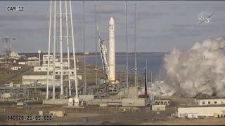 Cygnus spacecraft launches to Space Station atop Antares rocket [upl. by Debbee]