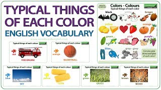 Typical things of each colour  English Vocabulary Lesson [upl. by Eillac584]