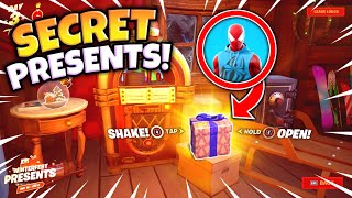 10 SECRET PRESENTS and ITEMS in Fortnite Winterfest [upl. by Lajet]