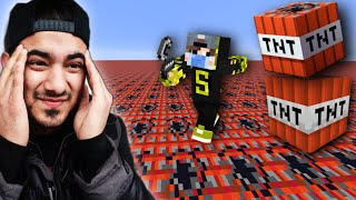 Beating Minecraft But the entire World is TNT [upl. by Enived]