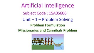 Missionaries and Cannibals problemArtificial IntelligenceUnit1Problem SolvingToy problem [upl. by Acinok]