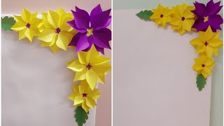 DIY Flower Decoration  Border Decoration  Paper Flowers  Home Decor Ideas  Buddys Art [upl. by Chiquita]