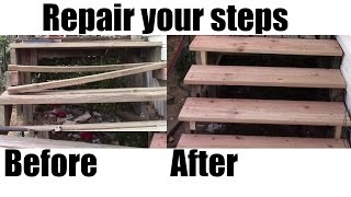 How to repair your porch steps DIY Home Depot materials [upl. by Ardyce86]