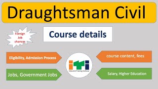 Draughtsman Civil ITI course details  draftsman civil  Draughtsman civil jobs career connections [upl. by Wurst]