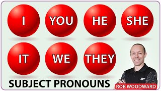 Subject Pronouns in English  I You He She It We They  Basic English Lesson [upl. by Wolliw]