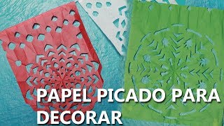 PAPEL PICADO FÁCIL  TUTORIAL  Cómo hacer [upl. by Rednal]