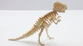 DIY Miniature Tyrannosaurus  3D Woodcraft Construction Kits [upl. by Crofton]