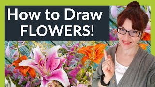 How To Draw Flowers For Beginners 12 EASY tips [upl. by Jansen]