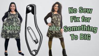 NO SEW fix for something too BIG  Easy Safety Pin Fix [upl. by Nyer802]