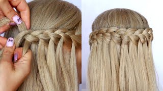 NEW 3 Strand Waterfall Braid Step by Step  Hair tutorial by Another Braid shorts [upl. by Ylac]