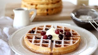 Belgian Waffle Recipe  How to Make Waffles [upl. by Aerehs624]