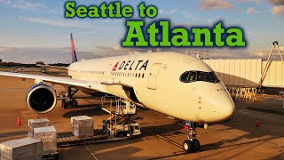 Full Flight Delta Air Lines A350900 Seattle to Atlanta SEAATL [upl. by Sherr]