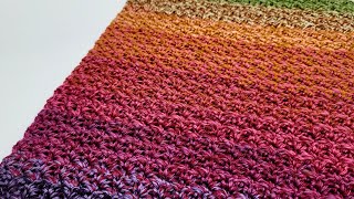 EASY Crochet Stitch For Blankets and Scarfs  Beginner Crochet  Thicket Stitch [upl. by Anyotal967]