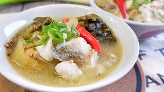 Super Easy Szechuan Fish Soup w Pickled Mustard 酸菜鱼 Chinese Hot amp Sour Fish Soup Recipe [upl. by Hamel782]