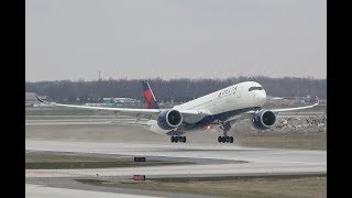 2 Delta Airbus A350 departures 4K [upl. by Narton886]