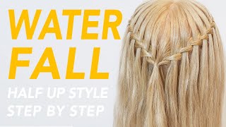 How To Waterfall Braid Step by Step For Beginners CC  EverydayHairInspiration [upl. by Boru]