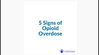 5 Signs of Opioid Overdose [upl. by Leibman]