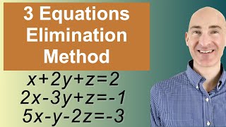 Solving Systems of 3 Equations Elimination [upl. by Brezin]