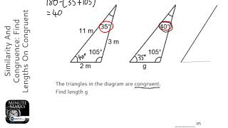 Similarity And Congruence Find Lengths On Congruent Triangles Grade 3  GCSE Maths Revision [upl. by Pansy76]