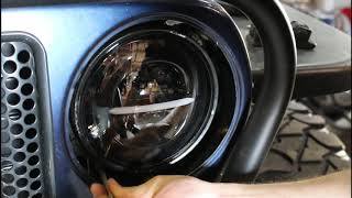 Jeep TJ Headlight Installation with Daytime Running Light DRL [upl. by Catton]