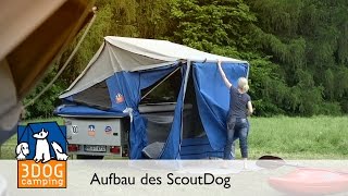 3DOG camping  ScoutDog Aufbau Zeltanhänger Klappcaravan Faltcaravan [upl. by Ferneau320]