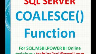 SQL Server Interview Question  Coalesce Function in SQL  SQL Coalesce function [upl. by Jarv]