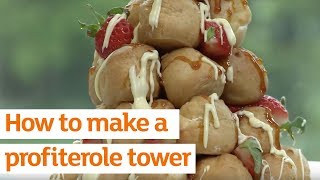 How To Make A Profiterole Tower  Sainsburys [upl. by Anatsirhc197]