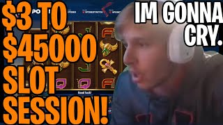 3 TO 45000 SLOT SESSION CRAZIEST SLOT WIN OF ALL TIME [upl. by Garretson]