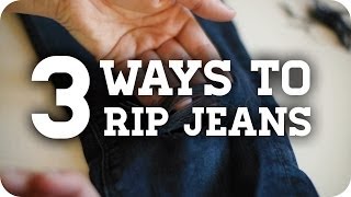 3 Methods to get DIY Ripped Jeans Tutorial [upl. by Namijneb]