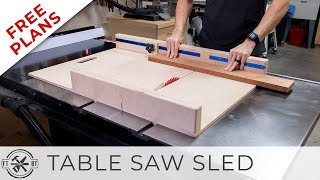 Simple Table Saw Sled with FREE Plans  DIY Woodworking [upl. by Yht124]