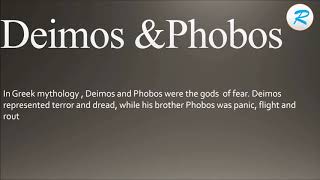 How to pronounce DEIMOS amp PHOBOS [upl. by Ardnola]