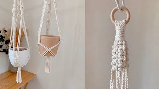 2 EASY MACRAME PLANT HANGERS TUTORIAL  Stepbystep Video 1 [upl. by Gunter]