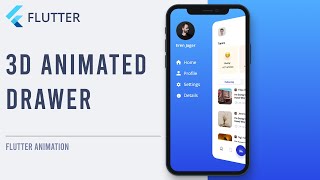 Flutter UI  3d Navigation Drawer Animation in Flutter [upl. by Hilda]