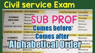 Civil Service Exam SUBPROF Arrange Alphabetically [upl. by Gnal]