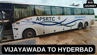 Vijayawada to Hyderabad Bus Journey  APSRTC Amaravati  APSRTC Bus [upl. by Aicirtam119]