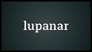 Lupanar Meaning [upl. by Ecnerrot414]