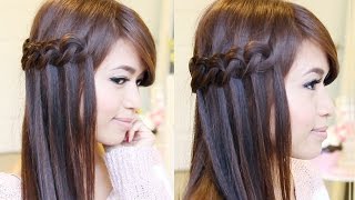 Knotted Loop Waterfall Braid Hairstyle  Hair Tutorial [upl. by Haydon688]