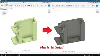 Convert STL mesh to a Solid Body In Just 3 Minute  Fusion 360 fusion360 [upl. by Neelyad]