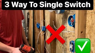 How To Change 3 Way Switches Into A Single Pole Switch [upl. by Ahsennek]