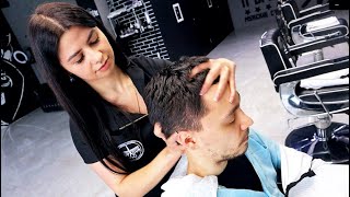 ASMR Wonderful head massage in Russian barbershop by Victoria Part 1 [upl. by Elehcar]