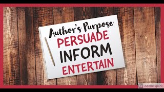 Authors Purpose Song  PIE  Persuade Inform Entertain [upl. by Candyce]